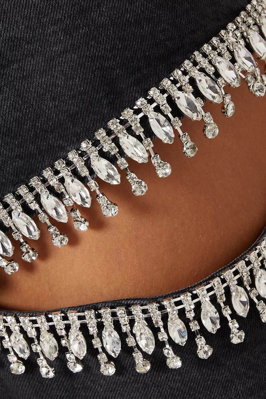 Crystal Slit Jeans | Black |