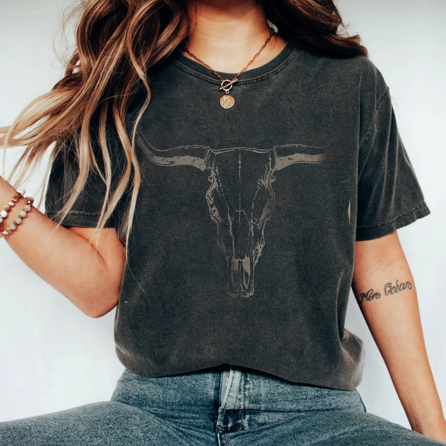 Boho Cow Skull T-shirt