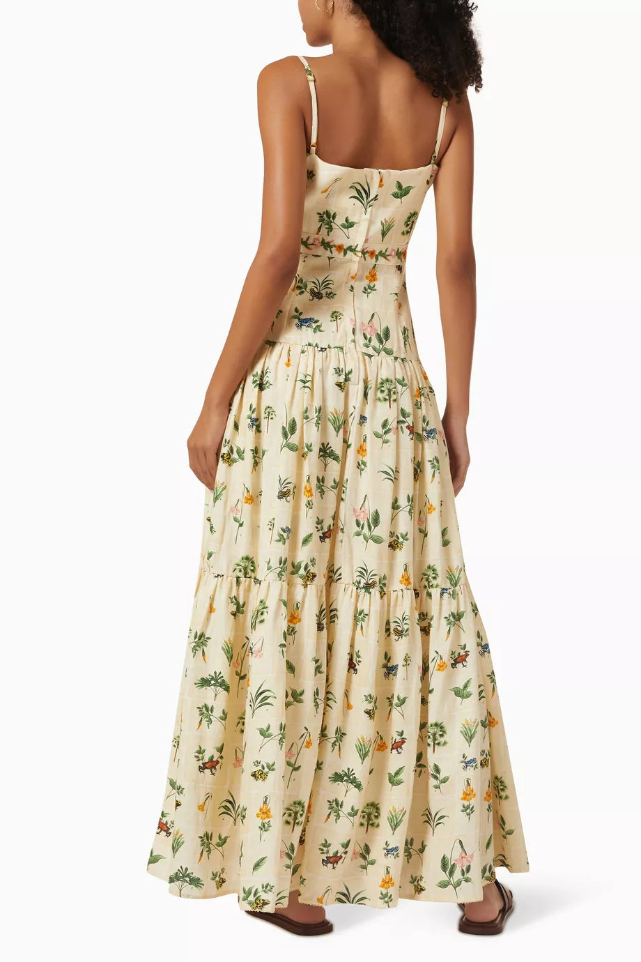 Linen embroidered long skirt
