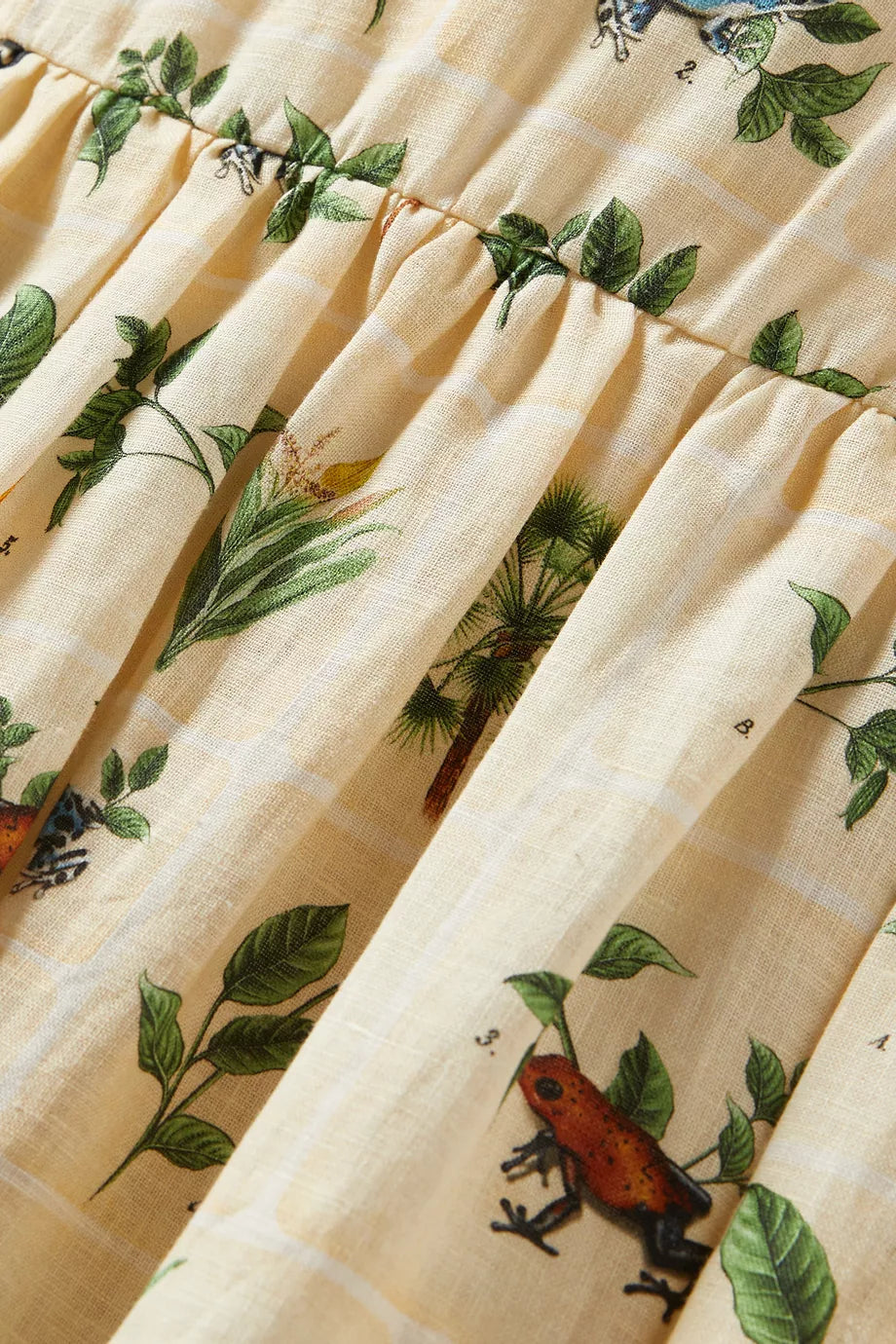 Linen embroidered long skirt