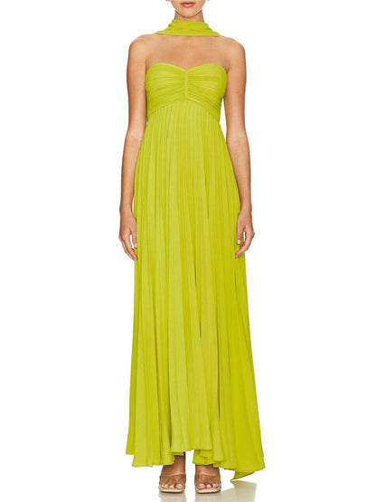 Pleated Tube Top Dress